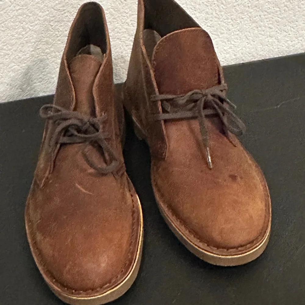 Clarks Hommes Ankle Chukka Boots Bush‎ acre Brown Beeswax Leather 8.5